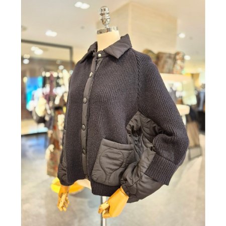 패딩배색 니트 점퍼