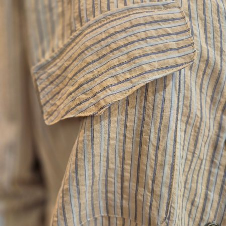 언발 포켓 스트라이프 셔츠