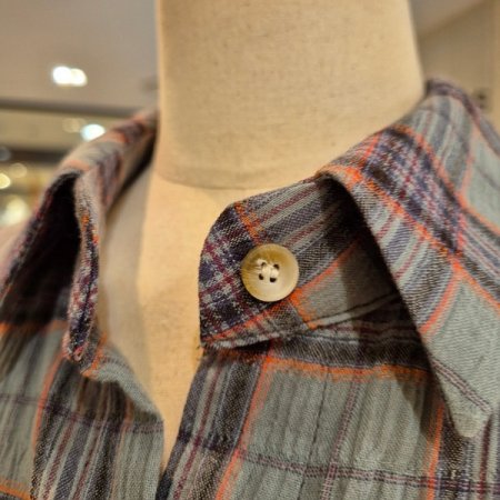 오버핏 체크패턴 카라 셔츠