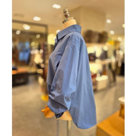 핀턱 주름 언발 카라 셔츠