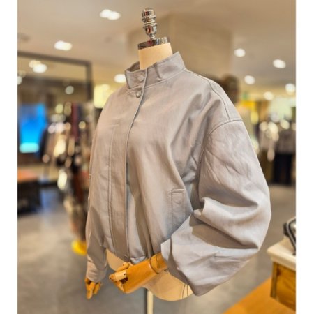 밑단 스트링 루즈핏 레더점퍼