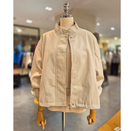 밑단 스트링 루즈핏 레더점퍼