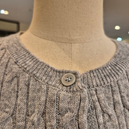 꽈배기 크롭 라운드 가디건