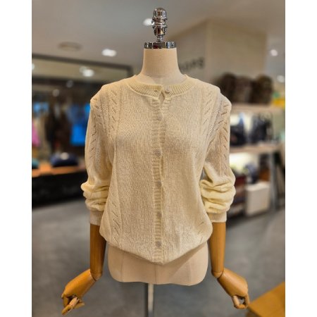 펀칭 모헤어 라운드 가디건