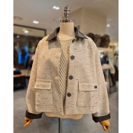 레더 배색 루즈핏 자켓