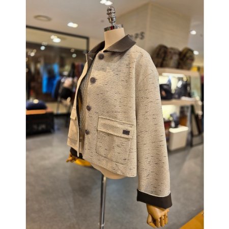 레더 배색 루즈핏 자켓