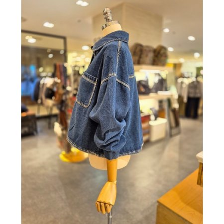 오버핏 숏 데님 셔츠