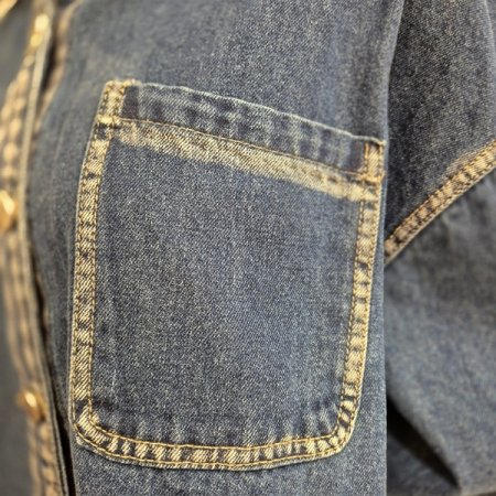 오버핏 숏 데님 셔츠