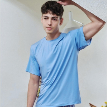 균일가 홈웨어 폴리스판 솔리드 남성 반팔 상의