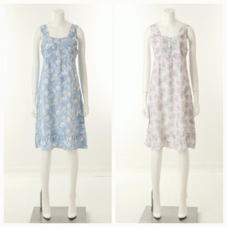 균일가 홈웨어 화사한 잎사귀 나염 원피스